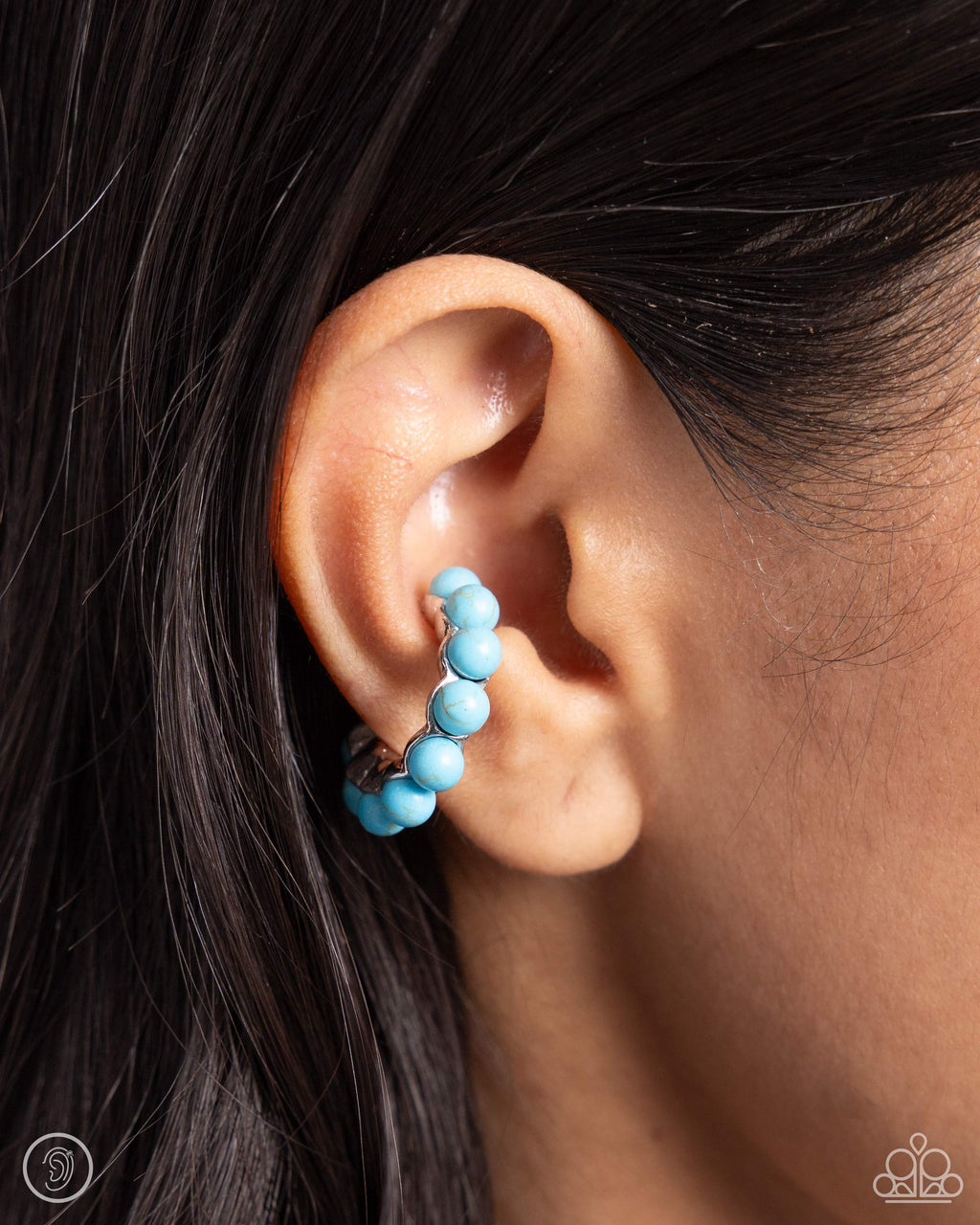 Paparazzi Southwestern Spiral - Blue Ear Cuff