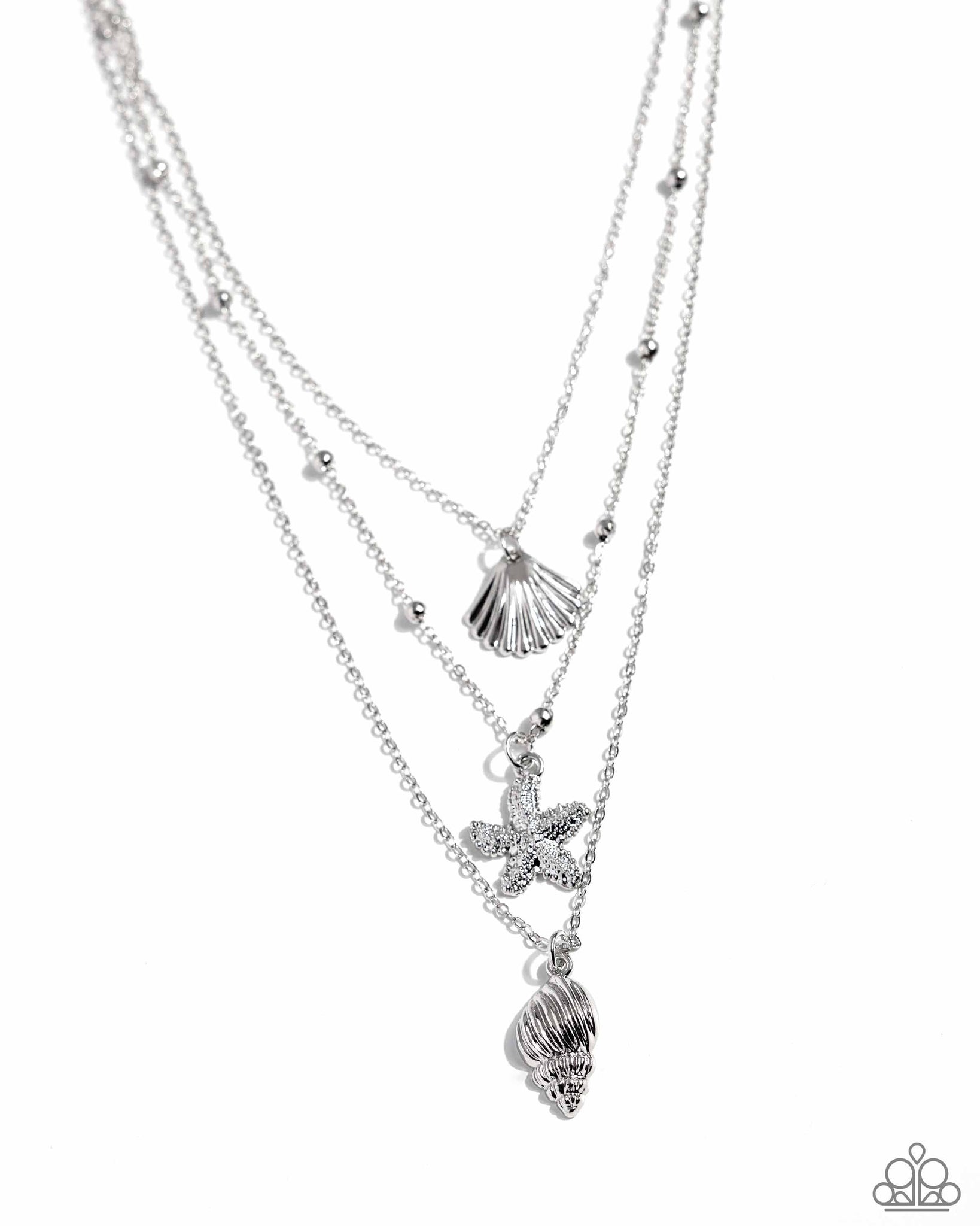 Paparazzi Seashell Sonata Silver Necklace - Main Image