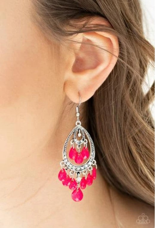 Paparazzi Gorgeously Genie - Pink Earrings