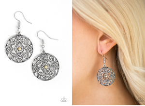 Paparazzi Rochester Royale - Yellow Earrings - Spellbound Jewelz