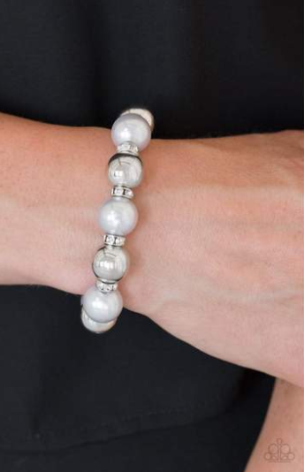 Paparazzi So Not Sorry Silver Pearl Bracelet - Spellbound Jewelz