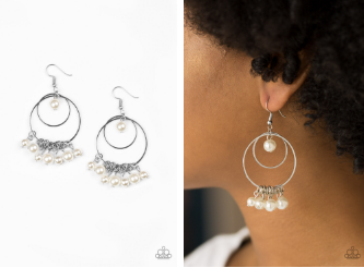 Paparazzi New York Attraction - White Earrings - Spellbound Jewelz