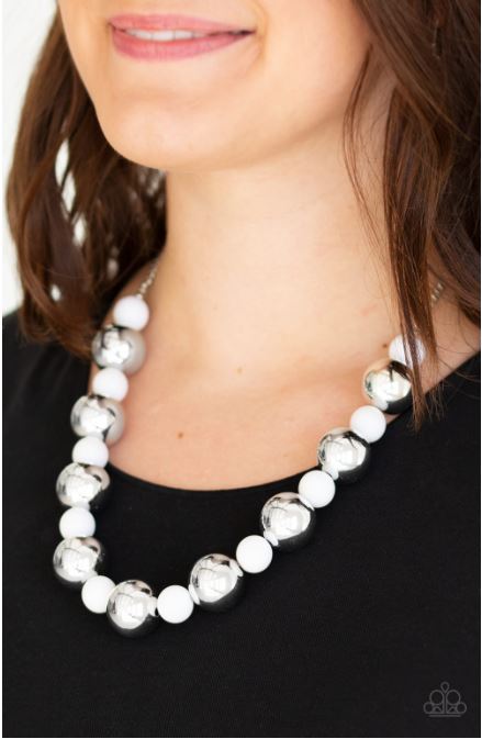 Paparazzi Top Pop - White Necklace - Spellbound Jewelz