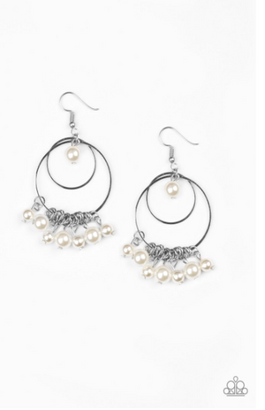 Paparazzi New York Attraction - White Earrings - Spellbound Jewelz