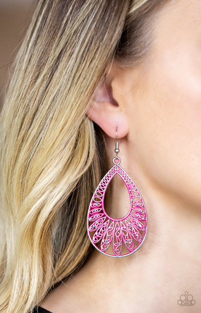 Paparazzi Flamingo Flamenco - Pink Earrings - Spellbound Jewelz