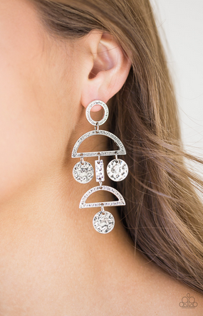 Paparazzi Incan Eclipse - Silver Earrings - Spellbound Jewelz