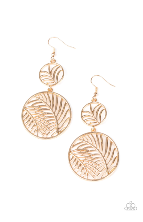 Paparazzi Palm Oasis - Gold Earrings - Spellbound Jewelz