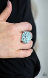 Paparazzi Bloomin Bloomer - Blue Ring - Spellbound Jewelz