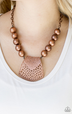 Paparazzi Large and In Charge - Copper Necklace
