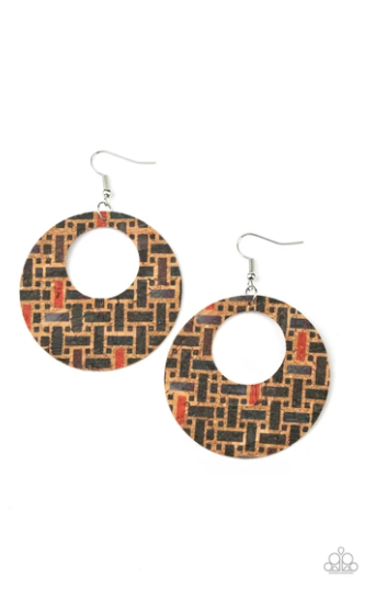 Paparazzi Put A Cork In It - Black Earrings