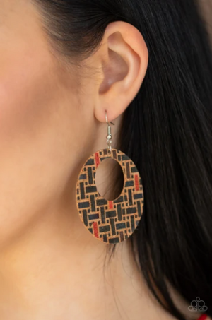 Paparazzi Put A Cork In It - Black Earrings