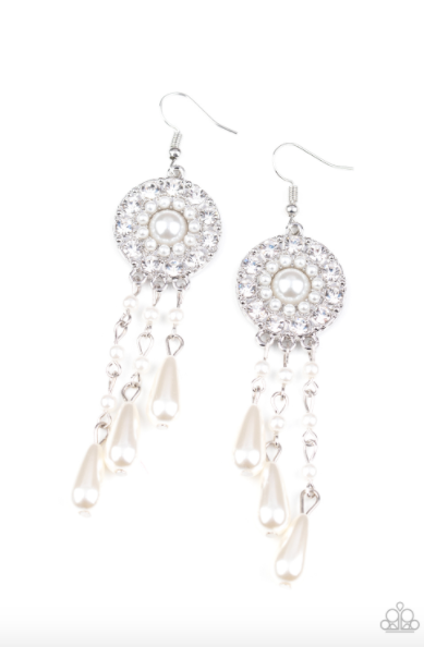 Paparazzi Dreams Can Come True - White Earrings