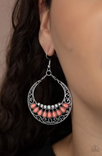 Paparazzi Crescent Couture - Orange Earrings