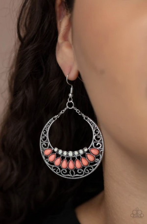 Paparazzi Crescent Couture - Orange Earrings