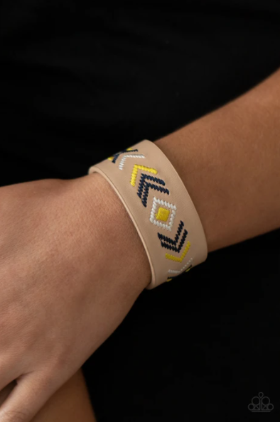 Paparazzi Cliff Glyphs - Yellow Bracelet