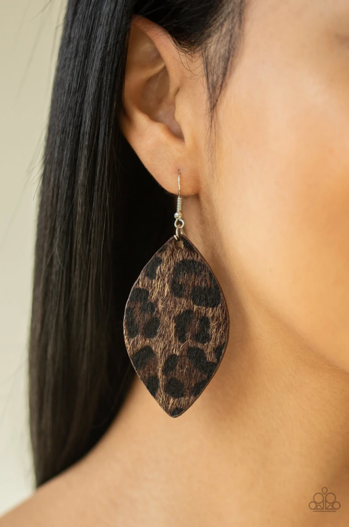 Paparazzi -GRR-irl Power! - Brown Earrings