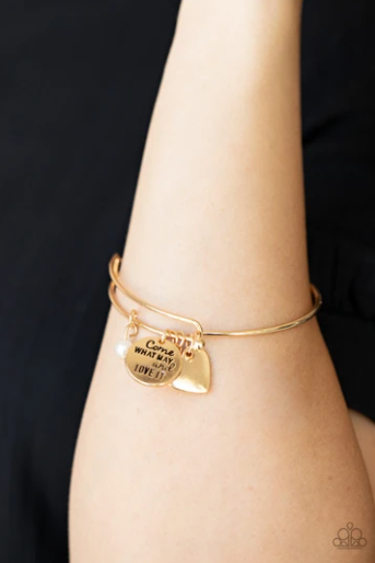 Paparazzi Come What May and Love It - Gold Bracelet