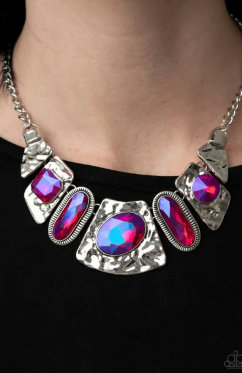 Paparazzi Futuristic Fashionista - Pink Necklace