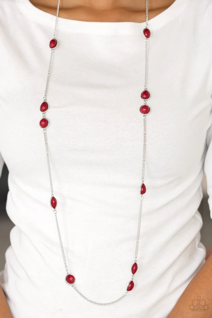 Paparazzi Necklace ~ Pacific Piers - Red Necklace