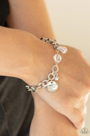 Paparazzi Lovable Luster - White Bracelet