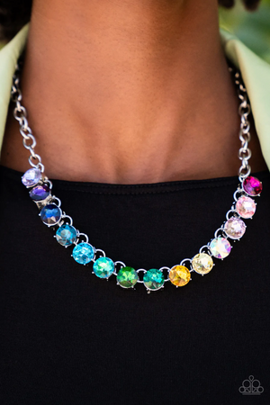 Paparazzi Life of the Party Exclusive - July 2022 - Rainbow Resplendence Multi Necklace