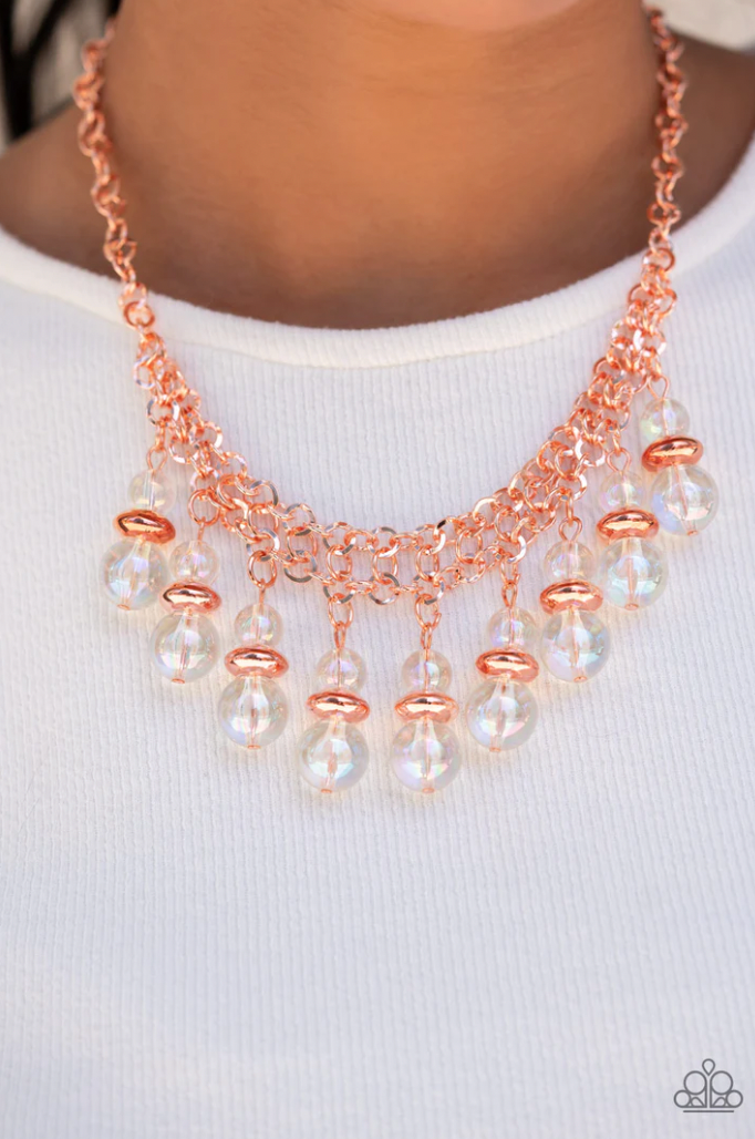 Paparazzi Deep Space Diva - Copper Iridescent Necklace