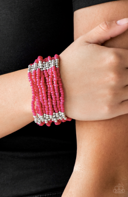 Paparazzi Outback Odyssey- Pink Bracelet - Spellbound Jewelz