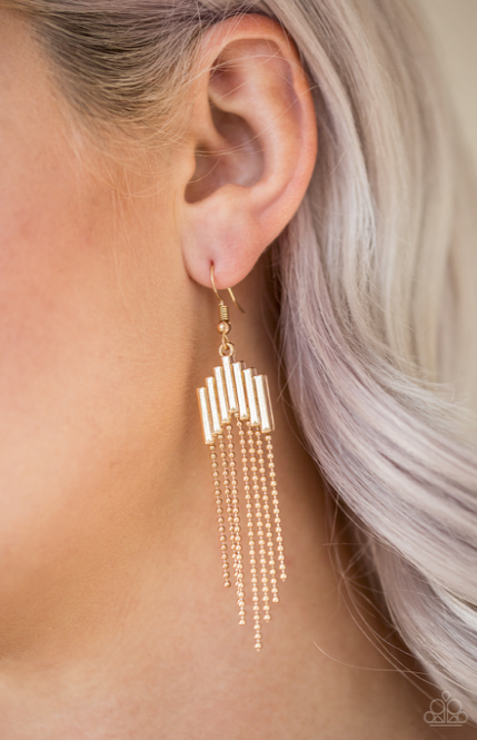 Paparazzi Radically Retro - Gold Earrings - Spellbound Jewelz