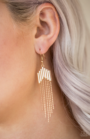 Paparazzi Radically Retro - Gold Earrings - Spellbound Jewelz