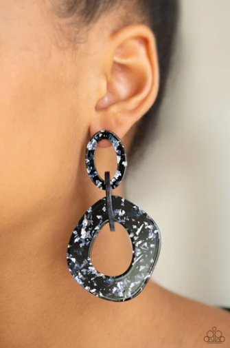 Paparazzi Confetti Congo - Blue Earrings - Spellbound Jewelz