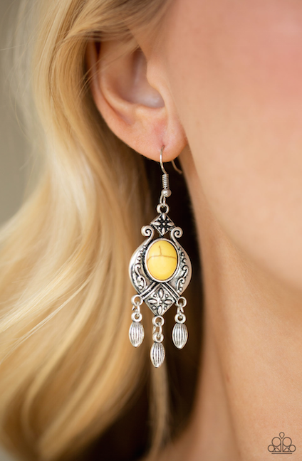 Paparazzi Enchantingly Environmentalist - Yellow Earrings - Spellbound Jewelz