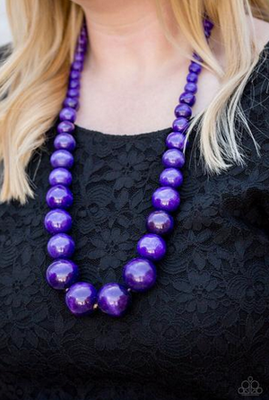 Paparazzi Effortlessly Everglades - Purple Wood Necklace - Spellbound Jewelz