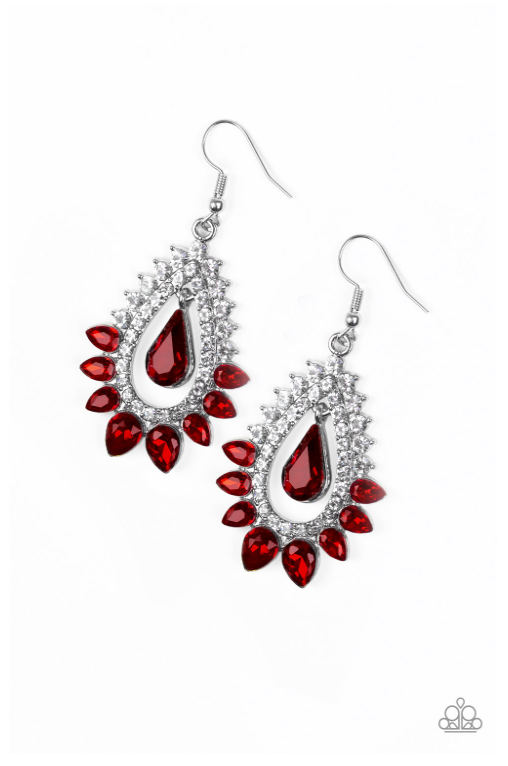 Paparazzi Boss Brilliance - Red Earrings - Spellbound Jewelz
