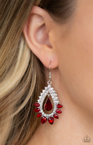 Paparazzi Boss Brilliance - Red Earrings - Spellbound Jewelz