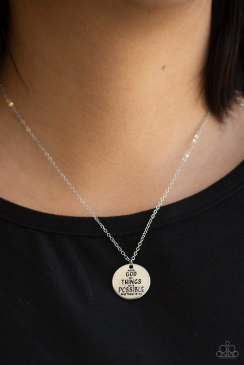 Paparazzi All Things Are Possible Silver Necklace - Spellbound Jewelz
