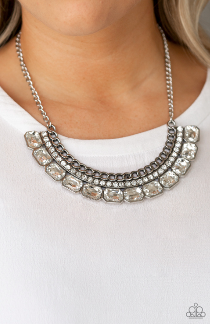 Paparazzi Killer Knockout - White Necklace - Spellbound Jewelz