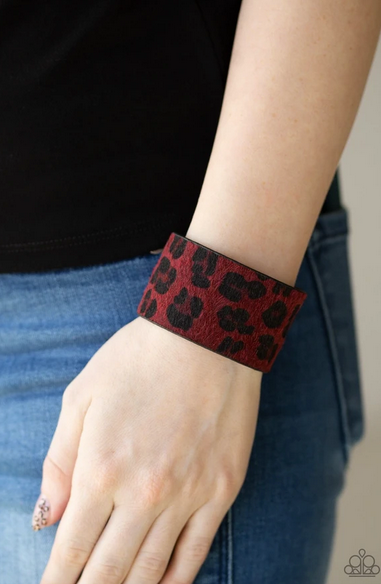 Paparazzi Cheetah Cabana - Urban Bracelet Red Bracelet - Spellbound Jewelz