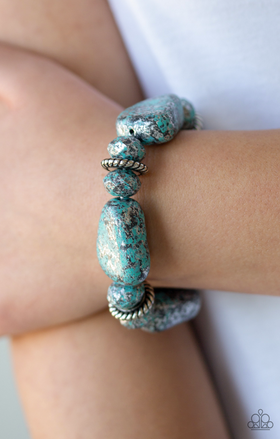 Paparazzi Stone Age Envy - Blue Bracelet - Spellbound Jewelz