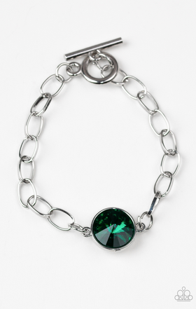 Paparazzi All Aglitter - Green Bracelet - Spellbound Jewelz
