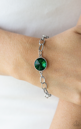 Paparazzi All Aglitter - Green Bracelet - Spellbound Jewelz