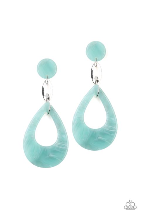 Paparazzi Beach Oasis - Blue Earrings - Spellbound Jewelz