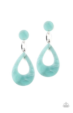 Paparazzi Beach Oasis - Blue Earrings - Spellbound Jewelz