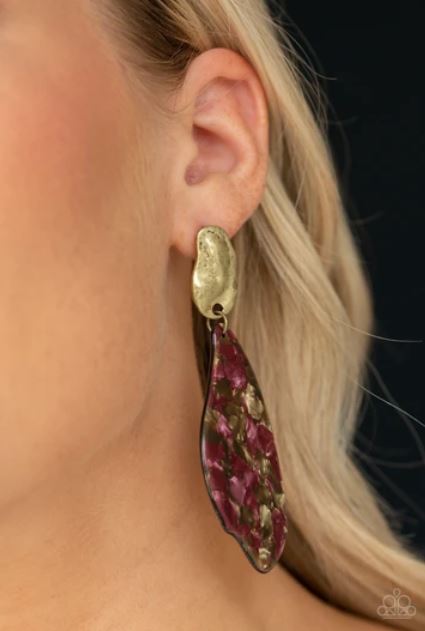 Paparazzi Fish Out of Water - Brass Earrings - Spellbound Jewelz