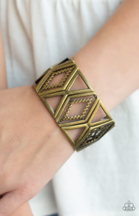 Paparazzi Textile Tango - Brass Bracelet - Spellbound Jewelz