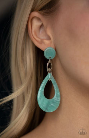 Paparazzi Beach Oasis - Blue Earrings - Spellbound Jewelz