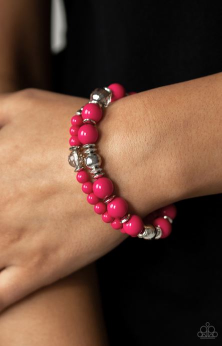 Paparazzi Colorful Collisions - Pink Bracelet - Spellbound Jewelz