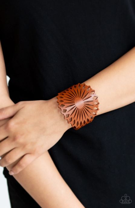Paparazzi Wildflower Garden - Brown Bracelet - Spellbound Jewelz