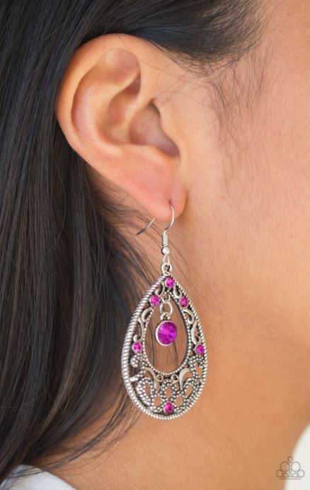 Paparazzi Gotta Get That Glow - Pink Earrings - Spellbound Jewelz