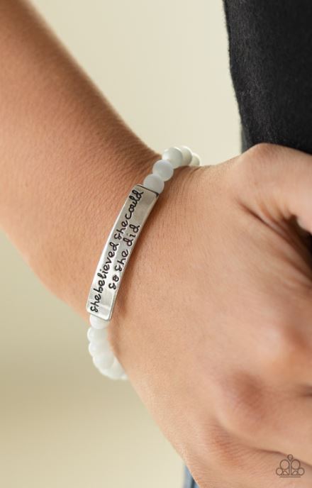 Paparazzi So She Did - White Bracelet - Spellbound Jewelz