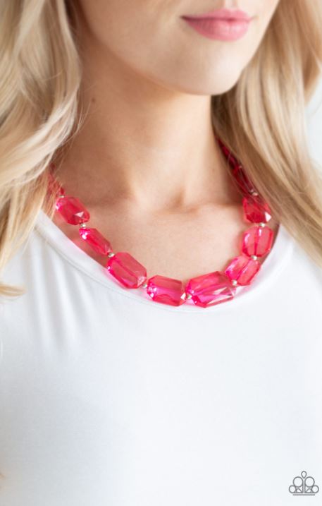 Paparazzi Life of the Party Exclusive - ICE Versa Pink Necklace - Spellbound Jewelz